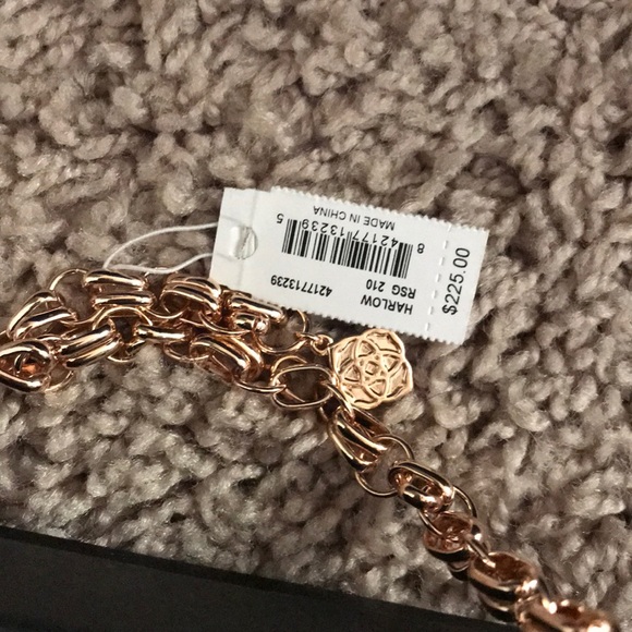 NWT New Kendra Scott Harlow Gold Chain Abalone Large Statement Necklace Rare - Picture 2 of 4